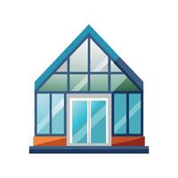 Elegant Glass House Icon with Unique Features vector