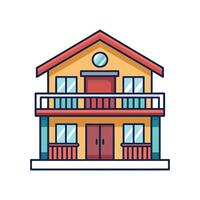 Modern house with stunning balcony view design vector