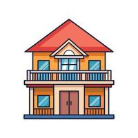 Charming house with delightful balcony view design vector