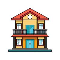 Elegant house with panoramic balcony view illustration vector