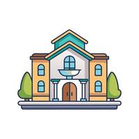 Charming House with Unique Fountain Design vector