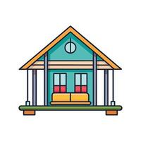 Stylish House Showcasing Inviting Porch Swing vector