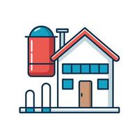 Charming House Featuring Efficient Rainwater Tank vector