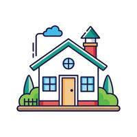 Charming House with Effective Sprinkler System vector