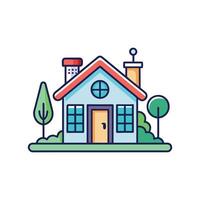 Stylish House Featuring Smart Sprinkler System vector