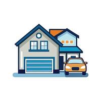 Elegant House with Spacious TwoCar Garage vector