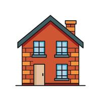 Elegant Home Showcasing Exposed Brick Wall vector