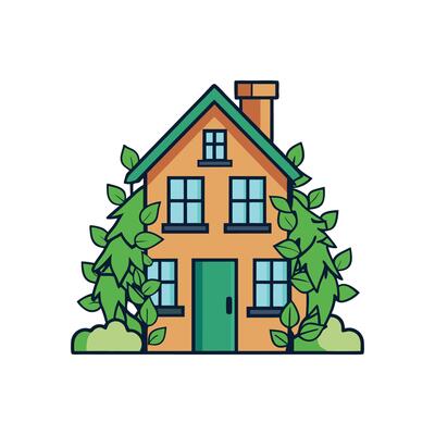 Elegant House Featuring Growing Ivy Designs