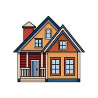 Stylish Home with Siding and Shingles Design vector