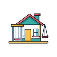 Elegant Residence with Inviting Swing Set vector