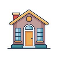 Beautiful House with Inviting Tall Front Door vector