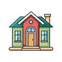 Stylish House with Tall Front Door Design vector