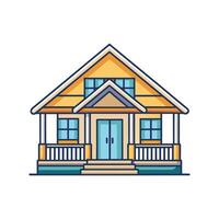 Charming Home with Wide Veranda Design vector