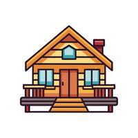 Charming House with Wooden Flooring Design vector