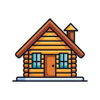 Stylish Log Cabin Featuring Rustic Architecture vector