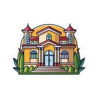 Stunning Luxury Villa with Bold Outline vector