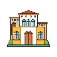 Charming Mediterranean House with Bold Features vector