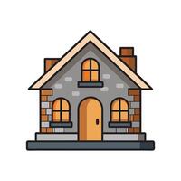 Charming Stone Cottage with Rustic Appeal vector