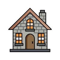 Stylish Stone House Featuring Rustic Appeal vector