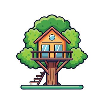 Elegant Treehouse with Inviting Features vector