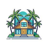 Beautiful Tropical Residence with Inviting Elements vector