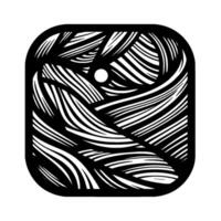 Abstract black and white square composition featuring curved lines and a central circle creating dynamic visual flow, minimalism. vector