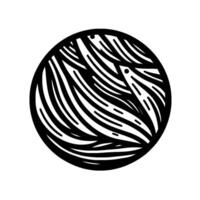 Abstract black and white circle composition featuring two birdlike figures composed of stylized lines, isolated on white. vector