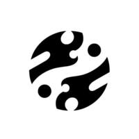 Abstract black and white design a symmetrical, organic composition with curved shapes and circular accents on a white background. vector