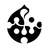 Abstract yinyang inspired design a black white artistic composition featuring intertwined organic shapes and circular elements. vector