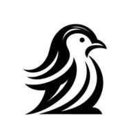 Minimalist monochrome penguin illustration a stylized, black and white bird with clean lines, conveying a sense of elegance and simplicity on a textured white background. vector