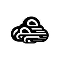 Black and white abstract cloud design modern, minimalist, and stylized illustration on white background. vector