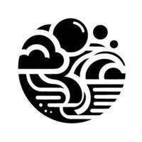 Abstract black and white circular design clouds, bubbles, and water elements, simplified illustration. vector