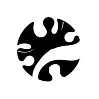Abstract circle design a black and white illustration featuring a circular shape with organic, flowing forms and layered stripes, evoking a sense of balance and harmony. vector