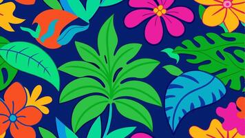 Tropical Rainforest Floral Abstract Seamless Textile Design for Fashion vector