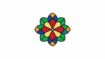 Rainbow Glass Stained Floral Design with a Colorful Artistic Pattern Seamless vector