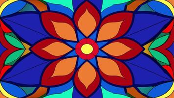 Rainbow Glass Stained Floral Design with a Colorful Artistic Pattern Background vector
