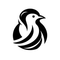 Abstract penguin logo a monochromatic featuring a stylized penguin with a minimalist, geometric aesthetic, conveying simplicity. vector