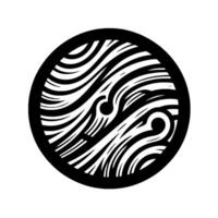 Abstract black and white circular featuring wavy lines and organic shapes with a symmetrical composition on a white background. vector
