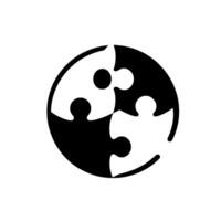 Abstract black and white featuring puzzle pieces forming a yin yang symbol, representing balance and connection. vector