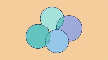 Faded Overlapping Circles Design with Abstract Colorful Pattern for Background vector