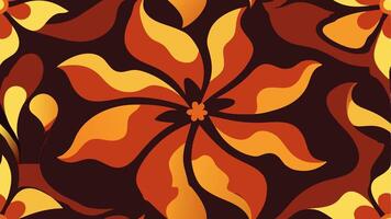 Vibrant Lava Bloom Abstract Flowers in Fiery Molten Textile Seamless Pattern Design vector