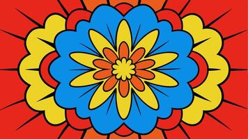 Vibrant Pop Art Floral Explosion Seamless Design with Bold and Colorful Abstract Flowers in a Funky Retro Style for Fashion Print vector