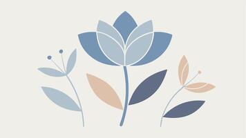 Minimalist Scandinavian Floral Sketch Design Seamless Textile Pattern vector