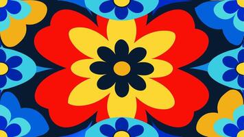 Vibrant Pop Art Floral Explosion Seamless Design with Bold and Colorful Abstract Flowers in a Funky Retro Style for Fashion Print and Decorative Patterns vector