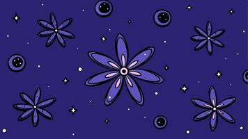 Surreal Floating Petals in Space Seamless Background with a Futuristic vector