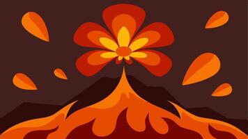 Lava Bloom Abstract Flowers with Fiery Molten Textile Seamless Design Fabric Patterns vector