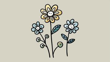 Hand Drawn Floral Pattern with a Playful Doodle Style vector