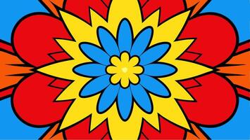 Vibrant Pop Art Floral Explosion Seamless Design with Bold and Colorful Abstract Flowers in a Funky Retro Style and Decorative Patterns vector