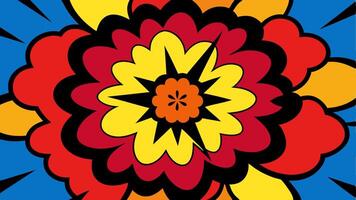 Vibrant Pop Art Floral Explosion Seamless Design with Bold and Colorful Abstract Flowers in a Funky Retro Style for Decorative Patterns vector