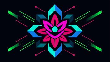 Abstract Luminous Neon Glow Floral Pattern for a Stylish vector